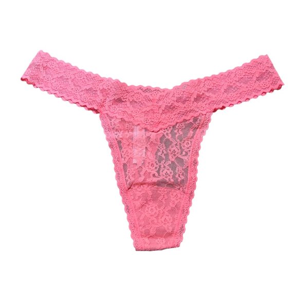 Women's NWT Victoria's‎ Secret Bright Pink Leopard Thong Size Large - Picture 1 of 5